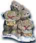 Angel Bear Drummers Figurines