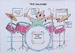 Drumset Cartoon Print