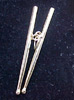 Drumsticks Charm - 14k Gold