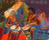 Hand Drummers Watercolor Print
