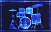 Lighted Crystal Drumset Keychain
