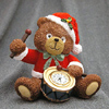 Santa Bear Drummer Clock