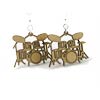 Wood drumset earrings